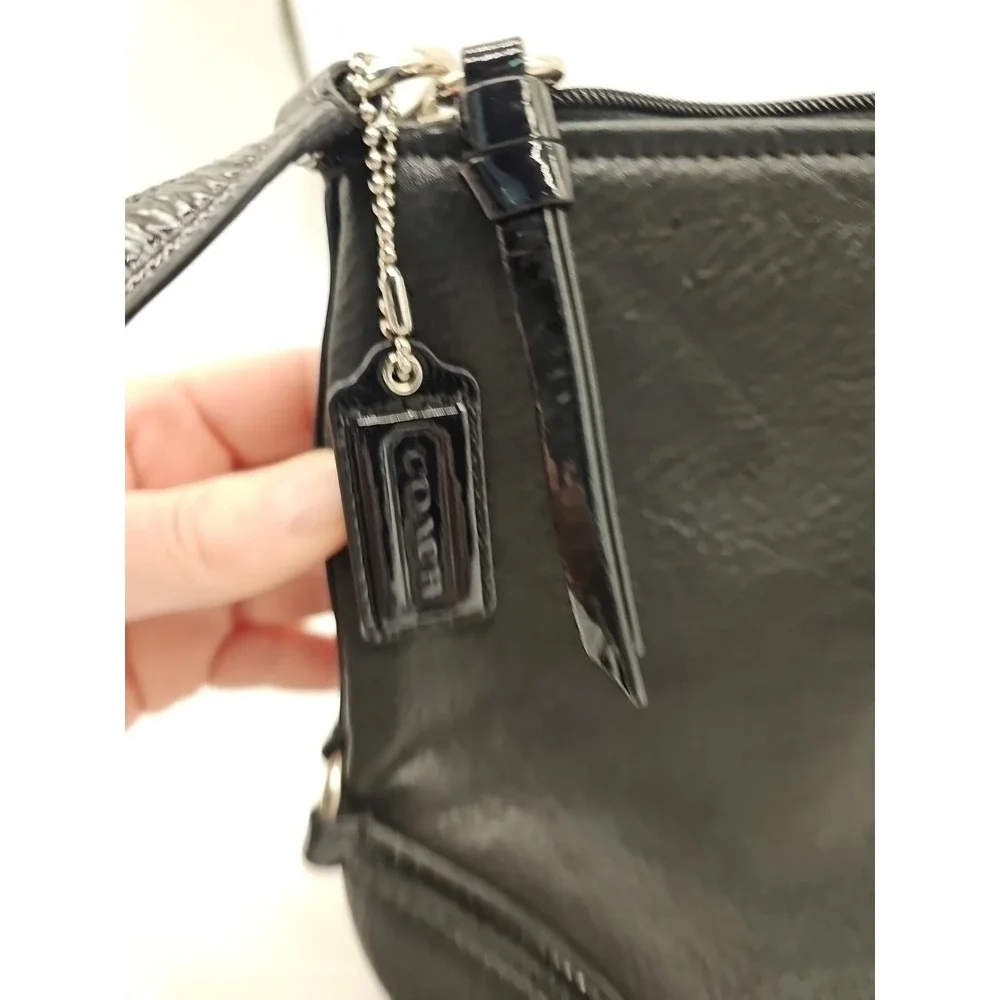 COACH 46913 CHELSEA LEATHER MINI SHOULDER BAG BLACK
